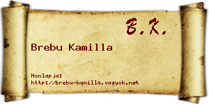 Brebu Kamilla névjegykártya